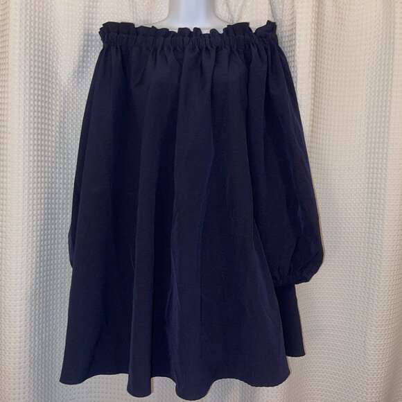 IXIAH Ruffle Off-the-Shoulder Long Sleeve Dress – Navy – Size AU 10 / US 6 - Picture 1 of 7